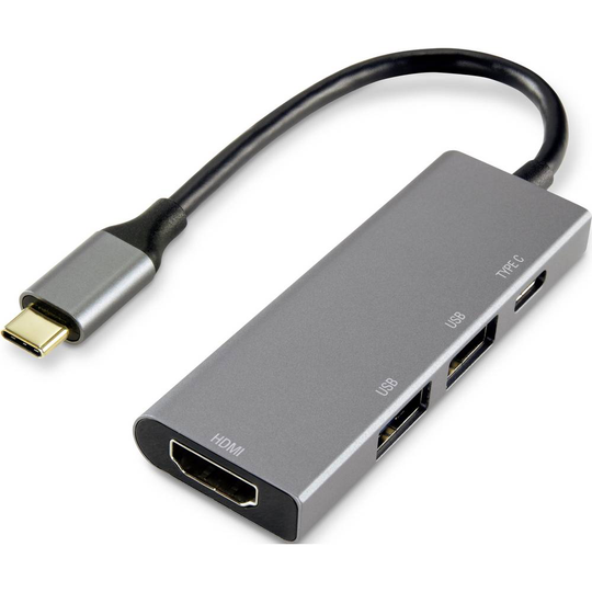 Renkforce USB-C Mini-Dockingstation Passar märke: univerzálny inkl. laddningsfunktion-lås