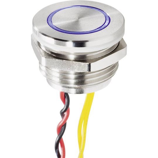 Renkforce RF-4707818 Klockknapp Belyst, med Piezo 1x Rostfritt stål, Blå 24 V/0,3 A