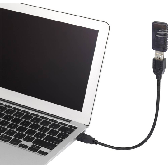 Renkforce RF-3999453 USB 2.0 [1x USB 2.0 A hane - 1x USB 2.0 A hona] 16.00 cm Svart Flexibel svanhals-kabel, guldpläterad kontakt