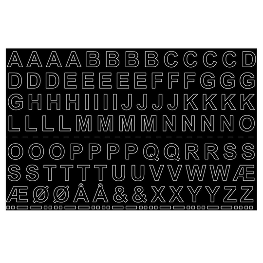Bokstäver Vinyl A-Ö 13 mm Svart SB Habo