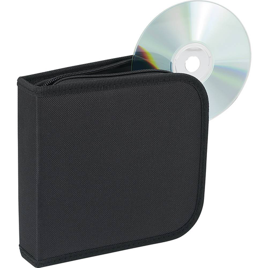 Renkforce CD-väska 28 CD/DVD/Blu-ray-skivor Nylon® Svart 1 st (B x H x D) 158 x 40 x 160 mm 775393