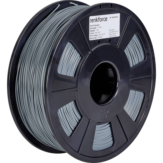 Renkforce RF-4511192 3D-skrivare Filament PLA-plast 1.75 mm Grå 1000 g