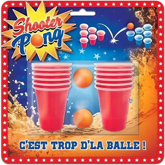 Shooter pong dryckesspel med 12 glas och 6 bollar
