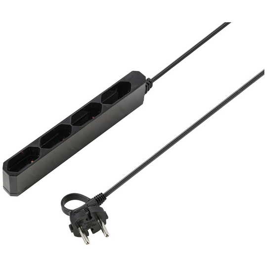 Sygonix SY-5806880 Grenuttag 4x Svart Euro-kontakt