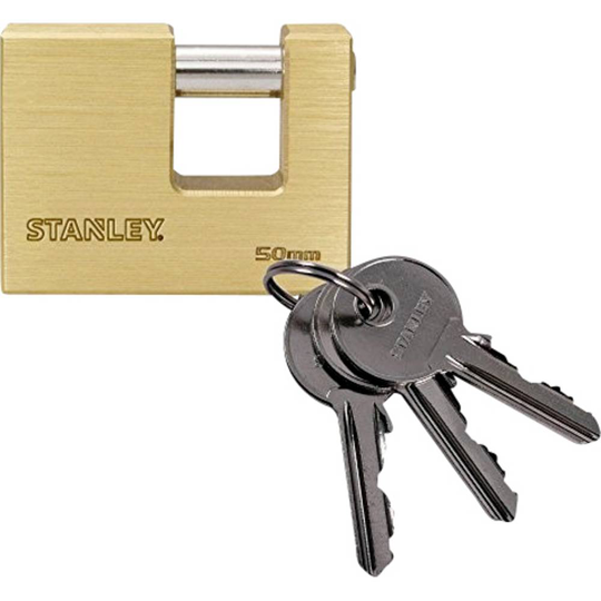 Stanley 81090 371 401 Hänglås 50 mm Mässing, Stål Nyckel