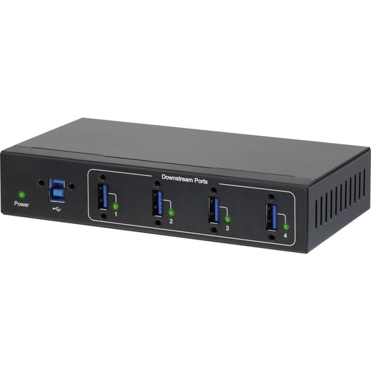 Renkforce Renkforce 4 Port USB-Hub 3.0 Industri, väggfäste Svart