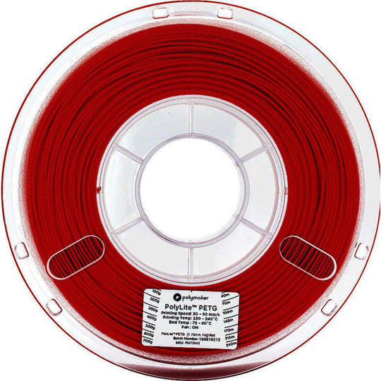 Polymaker 70644 3D-skrivare Filament PolyLite PETG 2.85 mm Röd 1 kg