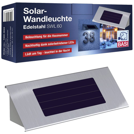 Basi SWL 60 7300-0022 Solcells-väggbelysning N/A Rostfritt stål