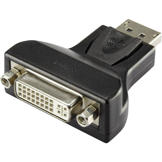 Renkforce DisplayPort / DVI Adapter [1x DisplayPort hane - 1x DVI-hona 24+5 pol] Svart