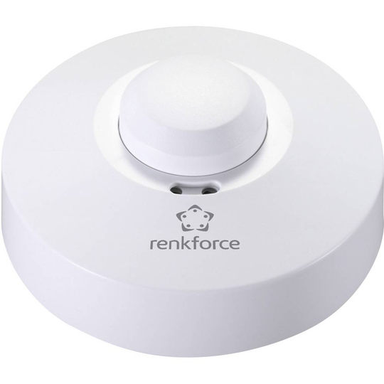 Renkforce 1362921 Tak, Uppbyggnad HF-rörelsedetektor 360 ° Relä Vit IP20
