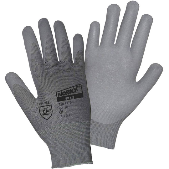 Nylon Arbetshandske Storlek (handskar): 7, S EN 388 CAT II L+D worky Nylon PU DMF-FREE 1175-7 1 par