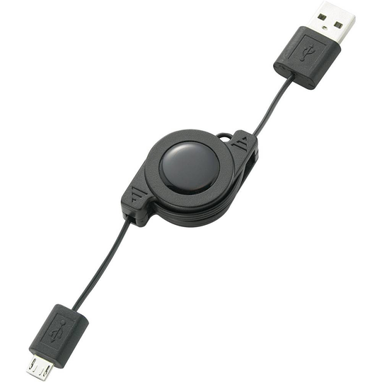 Renkforce RF-4078641 [1x USB 2.0 A hane - 1x USB 2.0 Micro-B hane] 80.00 cm Svart inkl. rulle