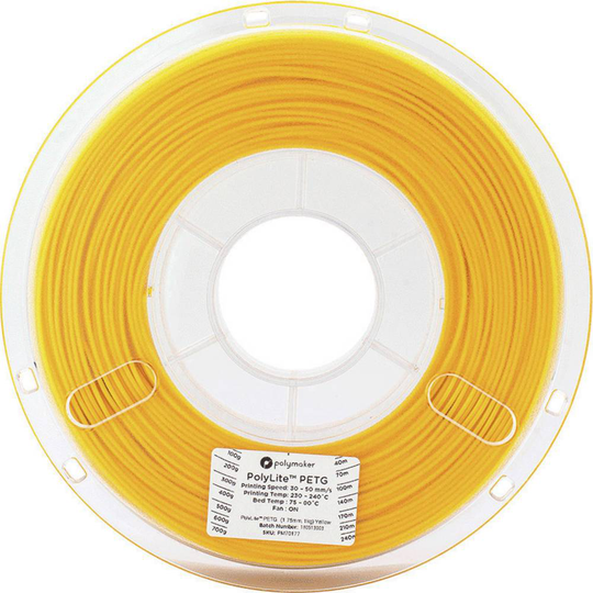Polymaker 70178 3D-skrivare Filament PolyLite PETG 2.85 mm Gul 1 kg