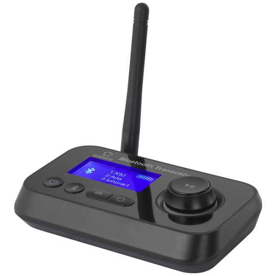 Renkforce RF-BTR-210 Bluetooth musiksändare/mottagare Kommunikation - Bluetooth version: 5.0 10 m integrerad LED-display