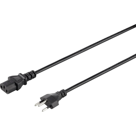 Sygonix SY-5042720 IEC Anslutningskabel Svart 2.00 m