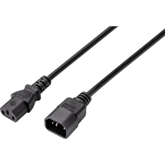 Sygonix SY-5044234 IEC Förlängningskabel Svart 3.50 m