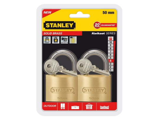Stanley 81104 371 402 Hængelås 50 mm Identiske Nøglelås