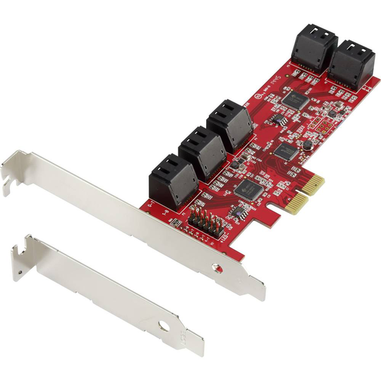 0+10 Port SATA III-kontrollerkort PCIe Renkforce Renkforce