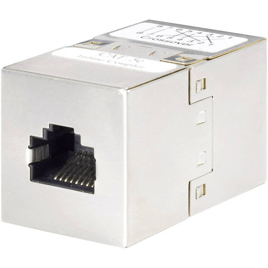 Renkforce RJ45 (korsade) Nätverk Adapter CAT 5e [1x RJ45 hona - 1x RJ45 hona] Metall