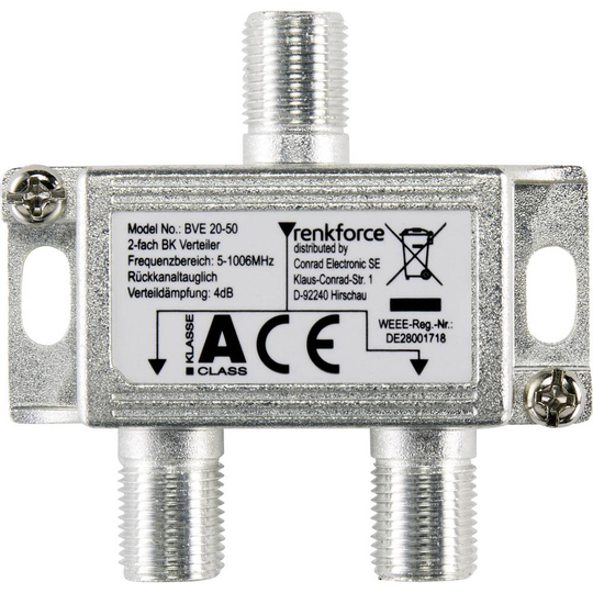 Renkforce Kabel-TV-fördelare 2-polig 5 - 1006 MHz