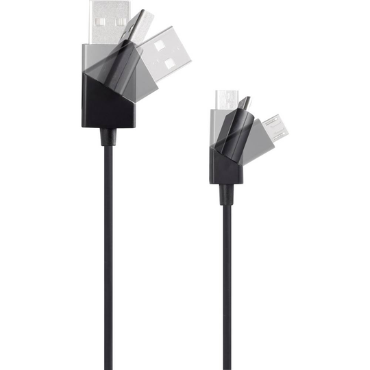 Renkforce RF-3376020 Anslutningskabel [1x USB 2.0 A hane - 1x USB 2.0 Micro-B hane] 1.00 m Svart