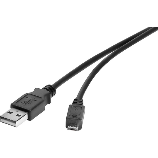 Renkforce RF-4463073 USB 2.0 [1x USB 2.0 A hane - 1x USB 2.0 Micro-B hane] 15.00 cm Svart guldpläterad kontakt