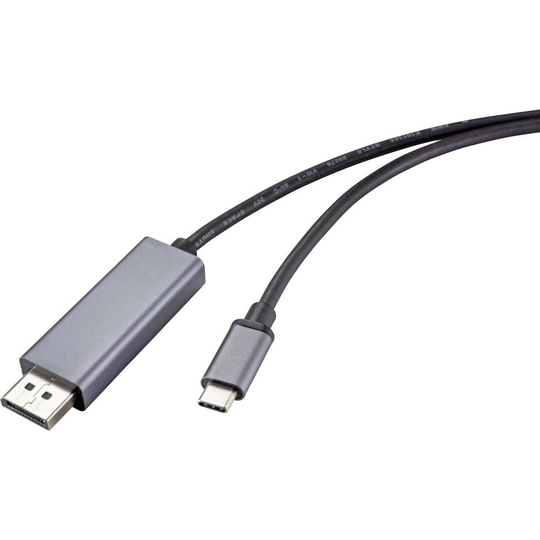 Renkforce DisplayPort AV Anslutningskabel [1x DisplayPort hane - 1x USB-C® hane] 1.00 m Svart