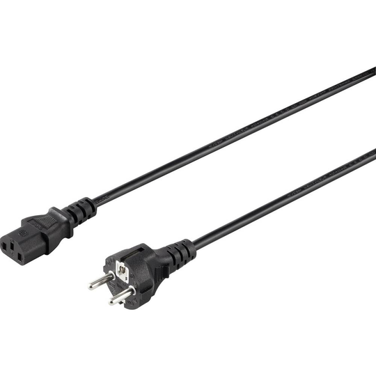 Sygonix SY-5042694 IEC Anslutningskabel Svart 1.50 m