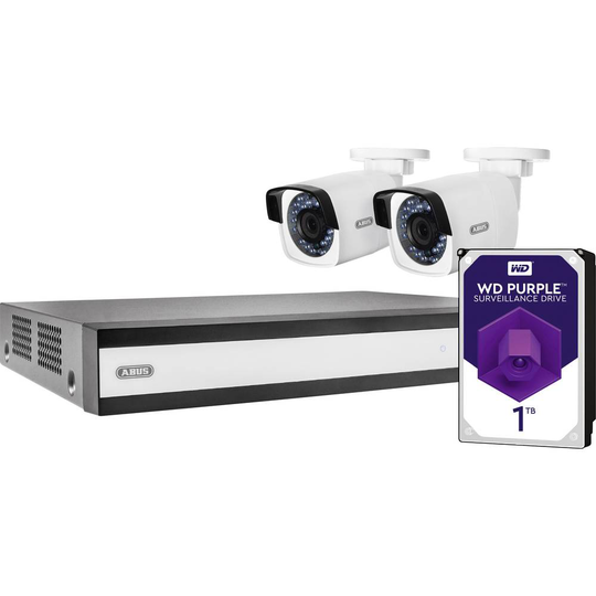 LAN, WiFi IP-Övervakningskameraset 4 kanaler med 2 kameror 1920 x 1080 pixel 1 TB ABUS ABUS Security-Center : AutoID_3033324