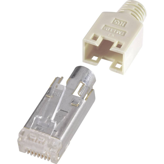 RJ45-kontaktdon, skärmad CAT5e Kontakt hane rak Poler: 8P8C H9540.1-10 Beige Renkforce H9540.1-10 10 st