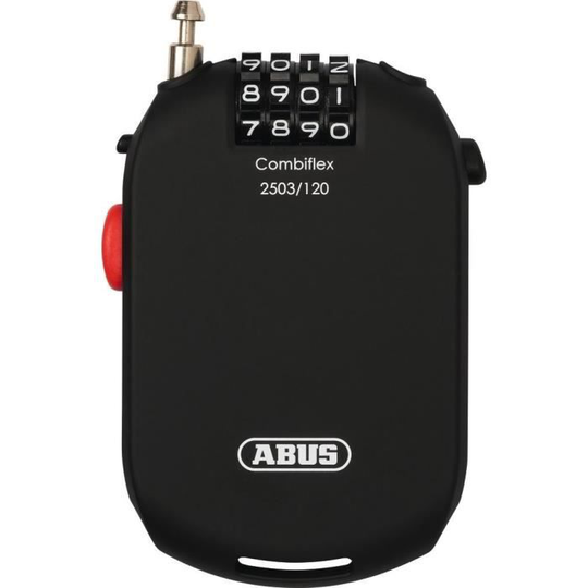 ABUS Combiflex 2503 Cykelkabellås - 4-siffrig kombination - 120 cm - Svart