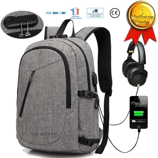 TD® Multifunktionsryggsäck Herr Dam PC Business Anti-Stöld Laptop 15,6" Vattentätt Stöldskyddslås Vattentätt, port