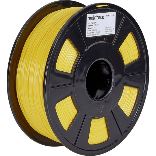 Renkforce RF-4511202 3D-skrivare Filament PLA-plast 1.75 mm Gul 1000 g