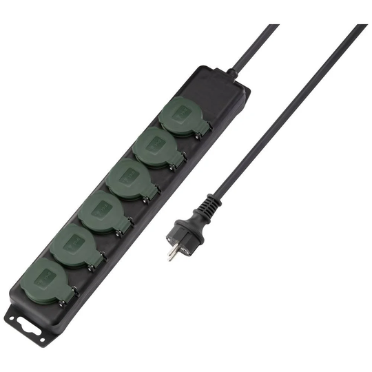 Sygonix SY-5145342 Grenuttag Svart, Standardgrön (sidenmatt) Skyddskontakt