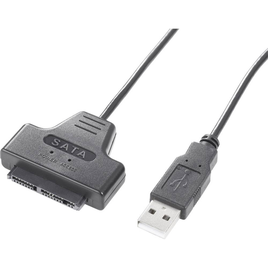 Renkforce Hårddisk Adapterkabel [1x USB 2.0 A hane - 1x Micro-SATA-kombi hane 7+9-polig] 0.48 cm Svart