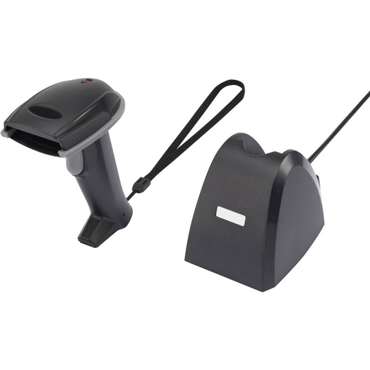 Renkforce iCR6307ABU Streckkodsskanner Trådlös 1D LED Svart Hand-skanner USB