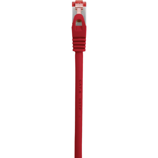 Renkforce RF-3432092 RJ45 Nätverk Anslutningskabel CAT 6 S/FTP 3.00 m Röd med låsskydd, guldpläterad kontakt, Flamskyddsmedel