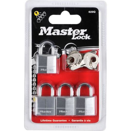 MASTER LOCK Set med 4 mässingshänglås - 20 mm - hög säkerhet