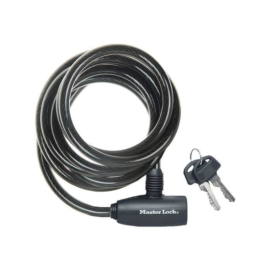 MASTER LOCK Kabel Cykellås 1,8 m utomhusnyckelkabel