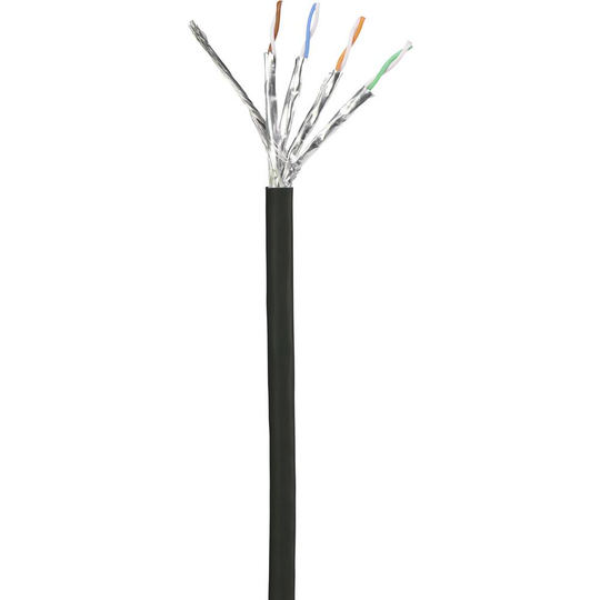 Renkforce RF-3432076 RJ45 Nätverk Anslutningskabel CAT 6 S/FTP 2.00 m Svart med låsskydd, guldpläterad kontakt, Flamskyddsmedel
