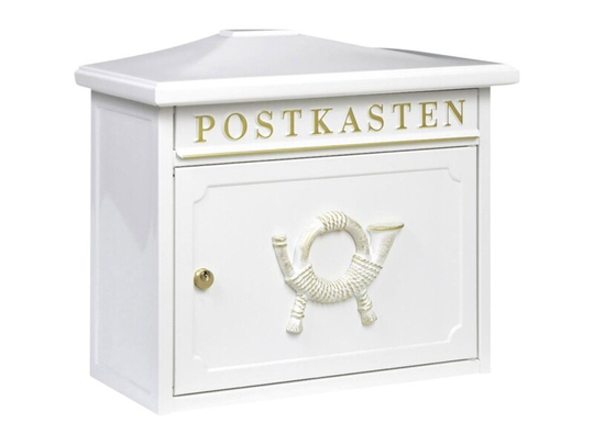 Postkasse Burg Wächter SYLT 1883 W Stålplade Hvid Nøglelås