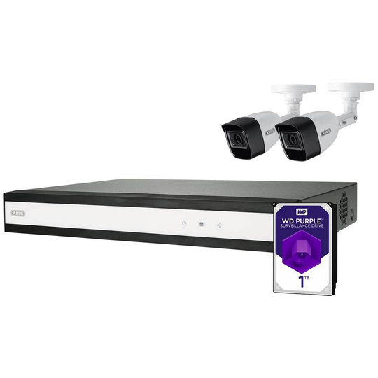 ABUS Performance Line TVVR33622T Analog, AHD Övervakningskameraset 6 kanaler med 2 kameror 1920 x 1080 pixel 1 TB