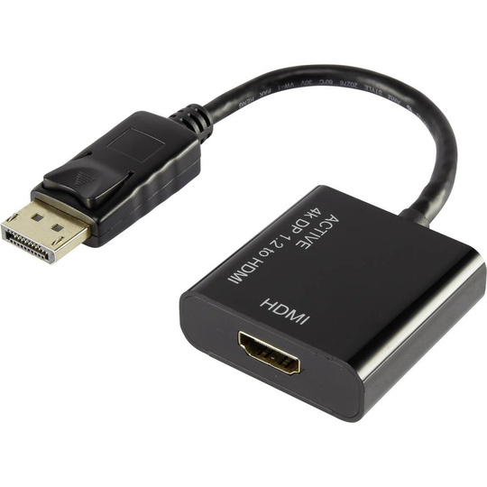 Renkforce DisplayPort / HDMI Adapter [1x DisplayPort hane - 1x HDMI hona] Svart guldpläterad kontakt