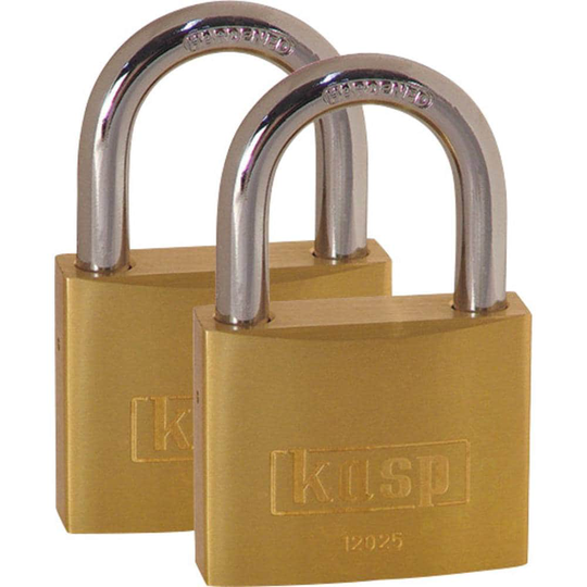 Kasp K12025D2 Hänglås 25 mm Guldgul Nyckel