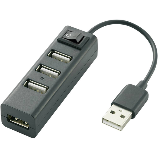 Renkforce Slim 4 Port USB 2.0-Hub Svart