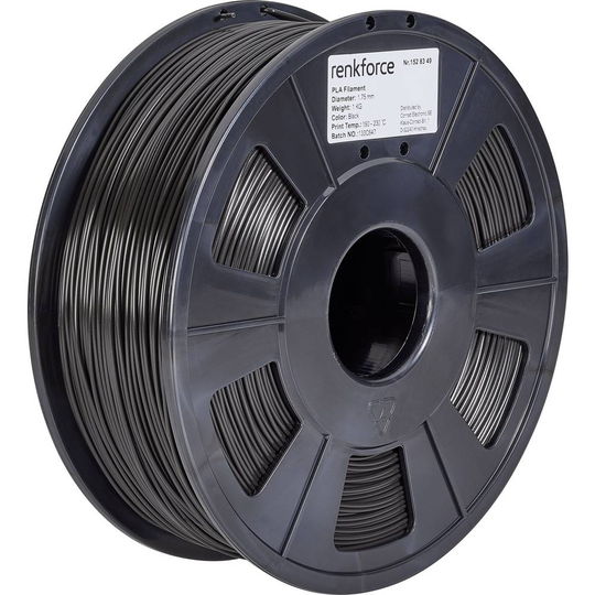 Renkforce RF-4511228 3D-skrivare Filament PLA-plast 2.85 mm Svart 1000 g