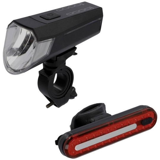 FISCHER FAHRRAD Cykellys sæt LED (RGB) Batteridrevet Sort