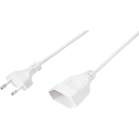 Sygonix SY-5044232 Strøm Forlængerkabel Hvid 0.20 m