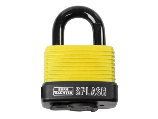 BURG-WÄCHTER Splash 470 45, Konventionellt hänglås, Tangentlås, Svart, Gul, Gjuten aluminium, Plast, Rostfritt stål, U-shaped, 80 mm