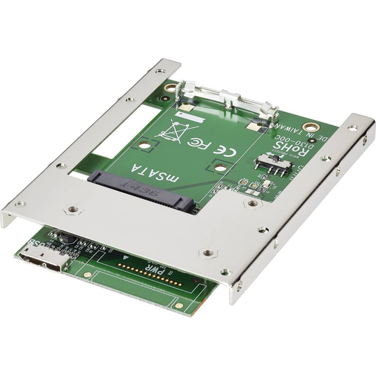 Gränssnittskonverter [1x MiniSATA-hane - 2x USB 3.2 Gen 1 Micro-B hona (USB 3.0)] Renkforce Renkforce